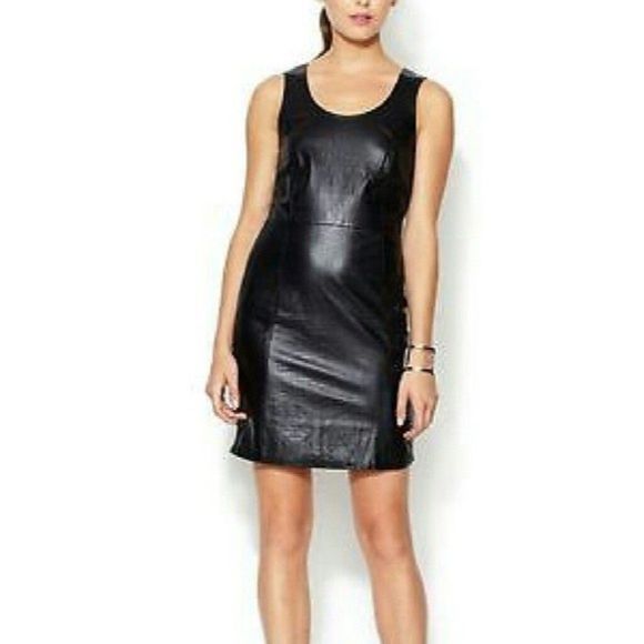 REAL LEATHER DRESS SHEATH CROC EMBOSSED MINI DRESS SMALL WOMENS - Picture 3 of 7